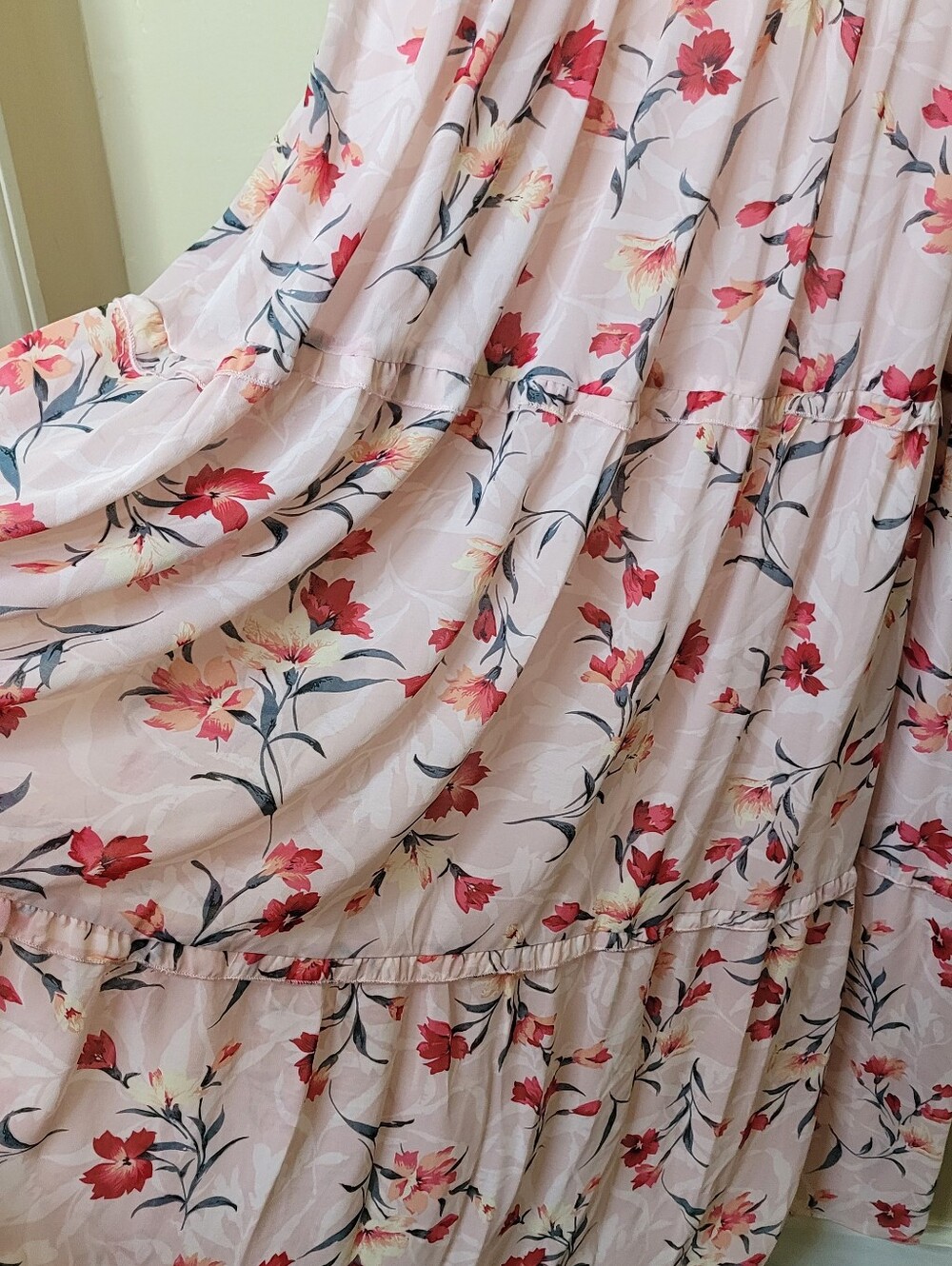 Melloday Tiered Floral Chiffon Sleeveless Maxi Dress Size XL NWT - Picture 4 of 11